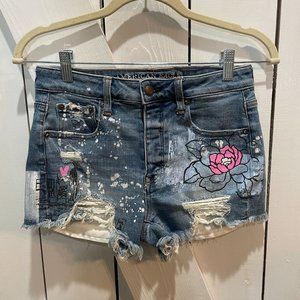 American eagle vintage hi rise festival graphic distressed short 4